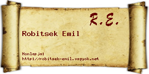 Robitsek Emil névjegykártya